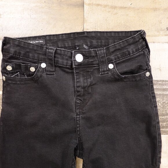 True Religion Halle Jeans Women’s 29 Black Mid Rise Super Skinny Denim - Picture 2 of 14